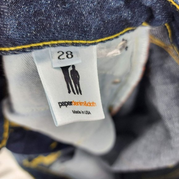 Paper Denim Cloth Jeans 28 Dark Wash Long Tall USA Made 100% Cotton Blue 38744 - Picture 6 of 10